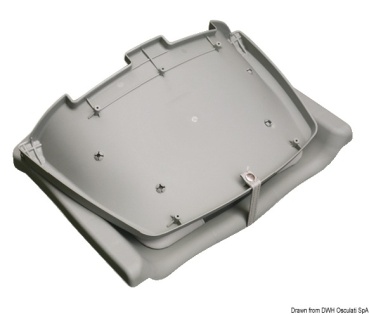 Sitz aus Polyethylen, grau m.Klapplehne 543x466mm - Zusatzbild 1