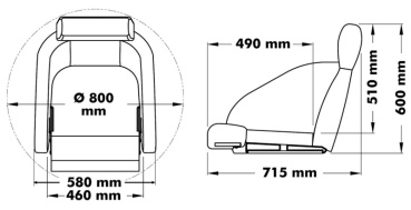 Anatomischer Sitz H54 RAL 9010 - Zusatzbild 1