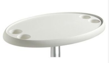 Verbundmaterial-Tisch, oval weiß 762x457 mm