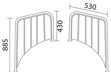 Badeplattform rundes Heck Edelstahl/Iroko 530×430×885?mm - Zusatzbild 1