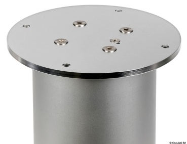 3-stufiges rundes Tischbein (378–778 mm), 12 V, silber