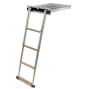 Ausziehbare Badeleiter Top Line, 4-stufig, Teak, AISI 316 - Zusatzbild 1