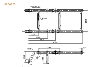 Badeleiter AISI 316/Iroko, 3 Stufen, 610x247 mm - Zusatzbild 1