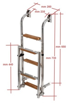 Badeleiter AISI 316/Iroko, 5 Stufen, 1100x247 mm - Zusatzbild 1
