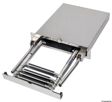 EasyUp – ausziehbare Badeleiter, Einbaumodell mit Griffen, 4 Stufen, 518 × 1481 mm - Zusatzbild 2