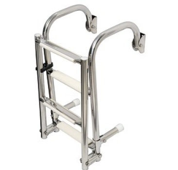 Klapp-Badeleiter 5 Stufen, AISI 316, Gebogene Aufhängeelemente, 1150x260 mm - Zusatzbild 1