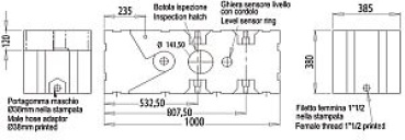 Schmutzwassertank mit Zerhacker 12 V 115 l