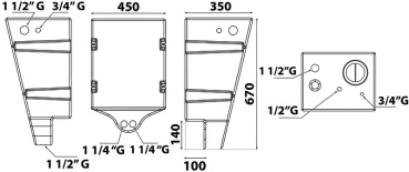 Schmutzwassertank Wandmontage 60 l