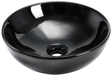 Rundbecken aus Keramik, schwarz 365 mm