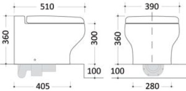 TECMA elektr. Toilette Silence Plus 2G Short 12 V / Touch Schaltbrett E5022651