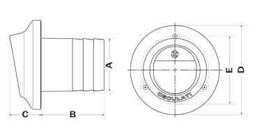 Auspuffausgang aus Technopolymer u.Edelstahl 45mm - Zusatzbild 1