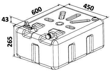 Benzintank aus netzverstärktem Polyethylen 60 l - Zusatzbild 1