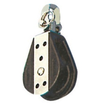 Einfachblock auf Kugellagern 6x22mm, mit Wirbelschäkel