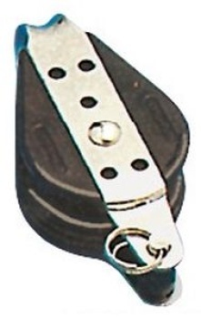 Einfachblock auf Kugellagern 6x22mm, mit Bügel & Unterbügel