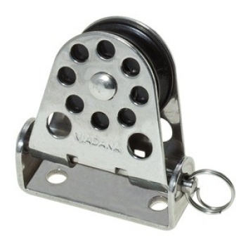 Umlenkrolle 8x28 mm, vertikal schwenkbar, für Leinen