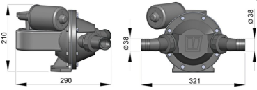 Vetus Fäkalienpumpe 12V ca. 23 Liter minute
