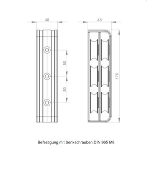 UMLENKBL.DREIF.DOPPELT K-ROLLE SCHWARZ
