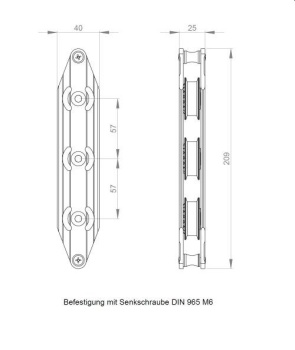 DECKSUMLENKER 3 FACH SILBER