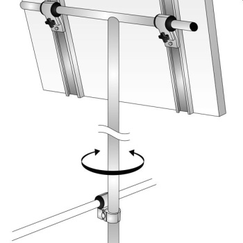 NOA drehbarer Solarpanelhalter Mast 10608 L=1800mm D=30mm Halterung B=600mm H=650mm mit NOA Rohrhalter 25mm - Zusatzbild 2