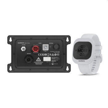 Garmin OnBoard System mit GOS 10 Hub und einem weißen Sender