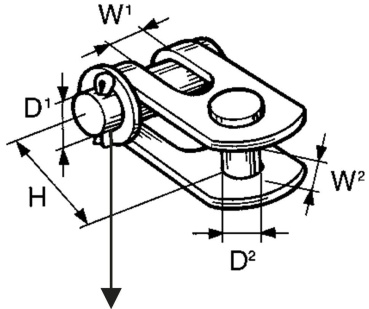 Seldén Gabel-Gabel Toggle ohne Querbolzen für 8mm Draht