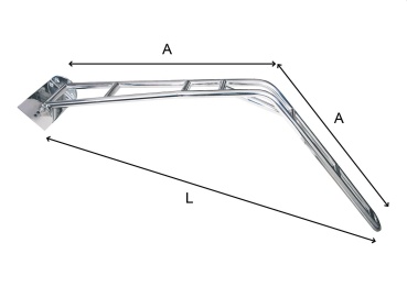 Davit Set mit Hebetaljen, gerades Heck 750mm