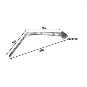 Batsystem zusammenfaltbarer Davit-Satz (2 Stück) Rohr D=32mm für für gerades Heck mit Hebetalje