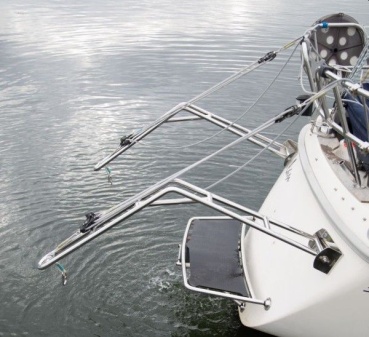 Batsystem zusammenfaltbarer Davit-Satz (2 Stück) Rohr D=32mm für für gerades Heck mit Hebetalje