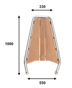 Bugplattform Teak Classic 1150x560, Ø42 mm