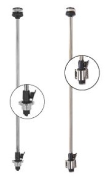 Flat-mounting 360° pole with bayonet joint and led ligh
