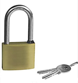 Messing Vorhängeschloss mit extra lange NIRO Bügel