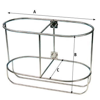 NIRO Fenderkorb, gerades Modell für 2 Fender, (Majoni)