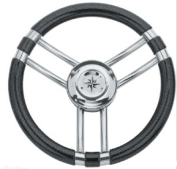 3-Speichen Steuerrad Modell 22 NIRO mit Carbon-look Gri