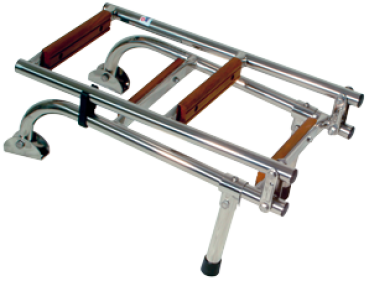 NIRO Badeleiter, 2und3-mit Teakholtz Stufen, Abm. ausg