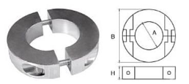 Aluminium Anode für Ø35mm Welle, ringförmig