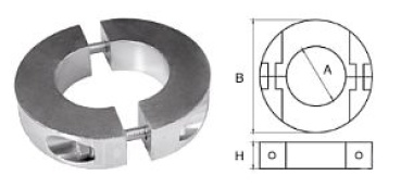 Zinkanode für Ø40mm Welle, ringförmig