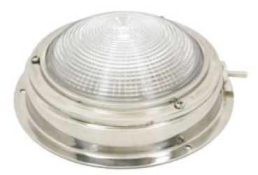 NIRO Kajütlampe mit geriffelter Linse, 12V15W, mit Ven