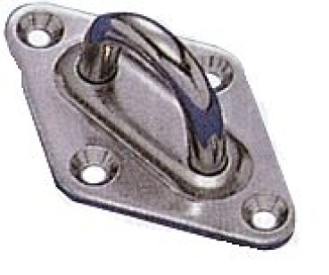 NIRO Karoförmige Augenplatte, 40x64mm, Ø6mm