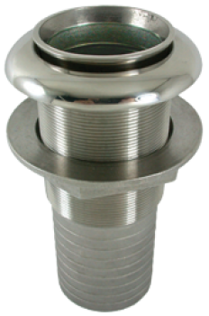 NIRO Borddurchlass für Auspuff mit NIRO Klappe, Ø52mm