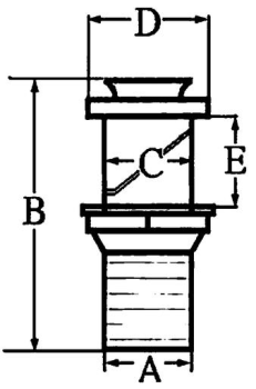 NIRO Borddurchlass für Auspuff mit NIRO Klappe, Ø52mm