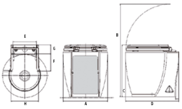 Elektrisch Toilette Modell Laguna Standaard, 24V  10A, - Zusatzbild 2
