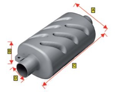 Kunststoff Schalldämpfer, Schlauchanschluß Ø50mm