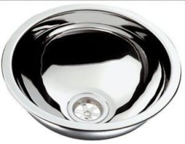 NIRO Waschbecke, rund, Außenmaß Ø330mm, Tiefe 150mm