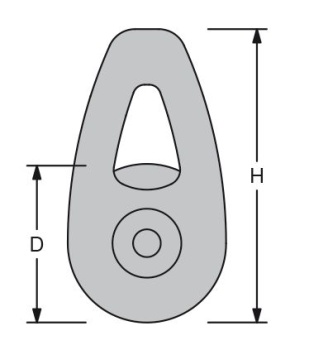 Antal Aluminium High Load Blöcke, Leine Ø6-10mm, D=30mm