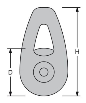 Antal Aluminium High Load Blöcke, Leine Ø8-10mm, D=40mm