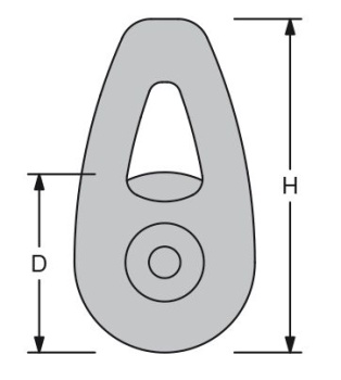 Antal Aluminium High Load Blöcke, Leine Ø10-12mm, D=55m
