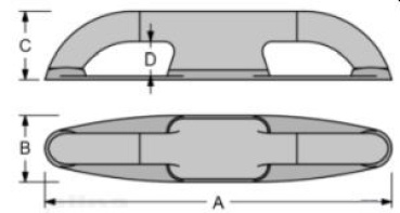 Roller cleat RC 230 silber