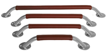 NIRO Handläufe mit Leder "Brandy-farbig", 280 mm