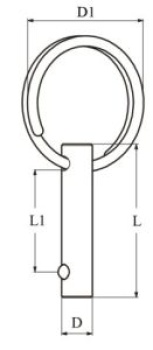 Steckbolzen mit Kugelsicherung 6mm 25mm