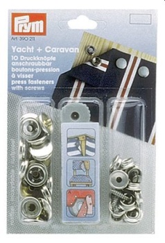 Druckknöpfe Ø 15mm, Messing vernickelt. Unterteil aufschraubbar